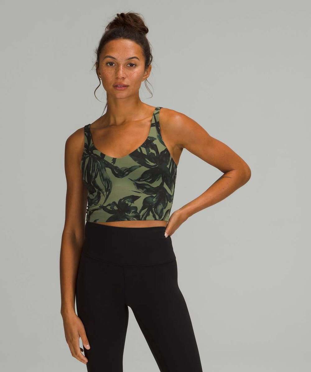 Lululemon Align Tank Top Size 12 NWT Green Black Floral Sports Athleticwear